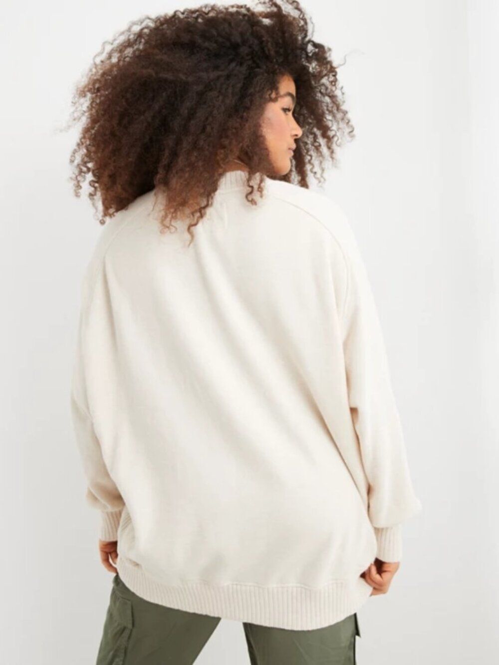 NWT Aerie Down-To-Earth Crew Sweatshirt Heather Frost Cozy Size S - Picture 2 of 13